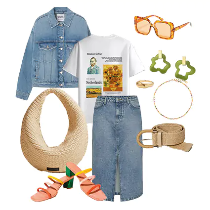 look jupe midi