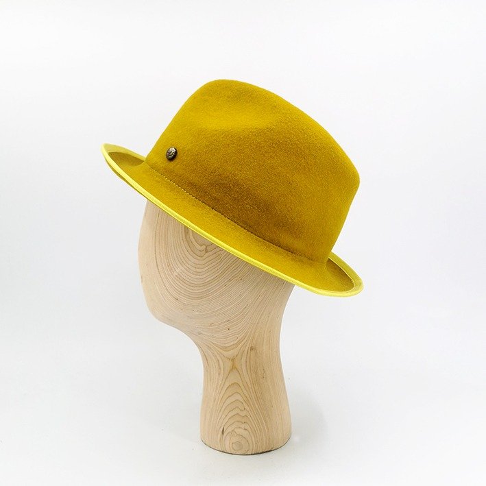 Chapeau jaune trilby en feutre – JONA