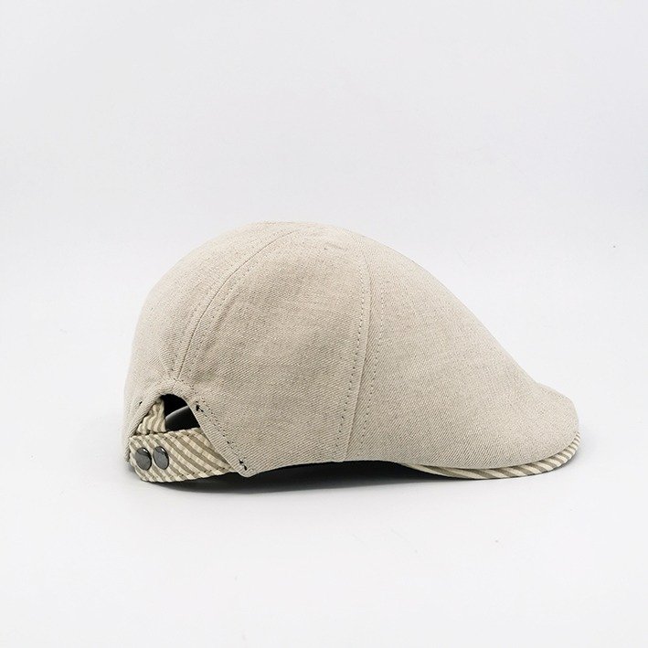 Casquette plate été en lin beige – VIC