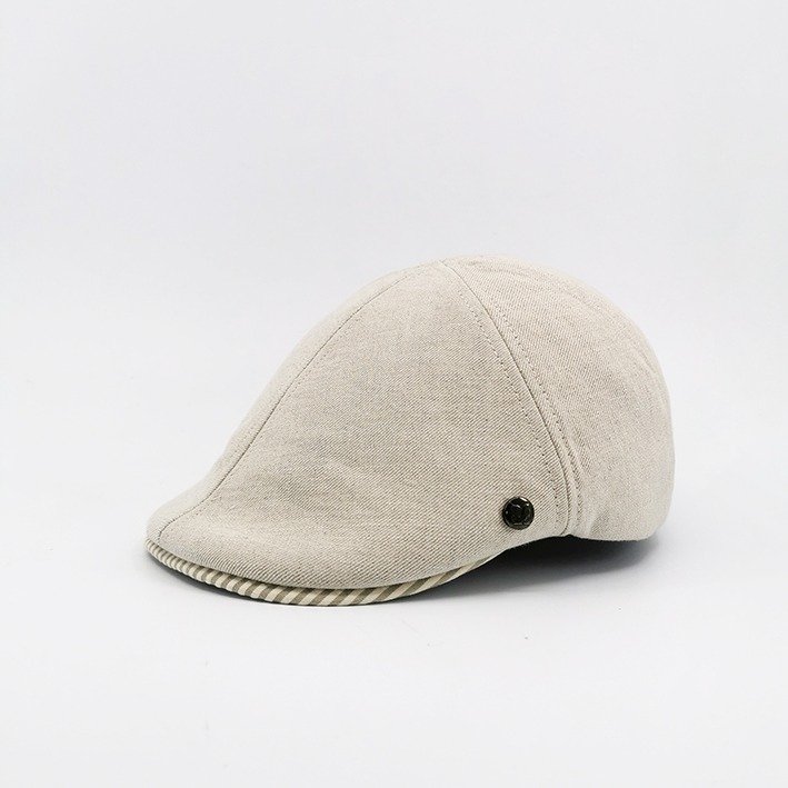 Casquette plate été en lin beige – VIC