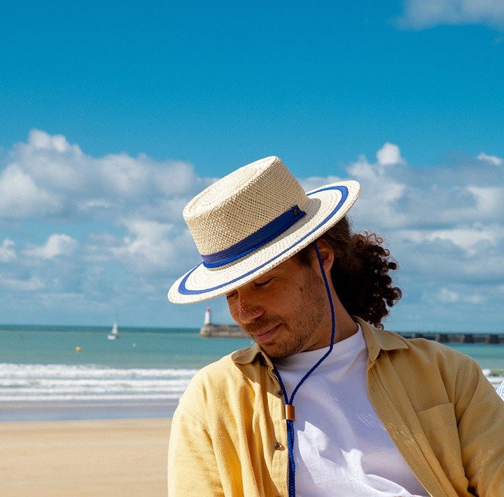 Canotier blanc en paille – AXEL